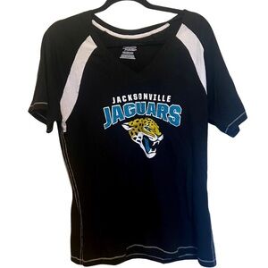Jacksonville Jaguars Women's Black V-Neck Tee